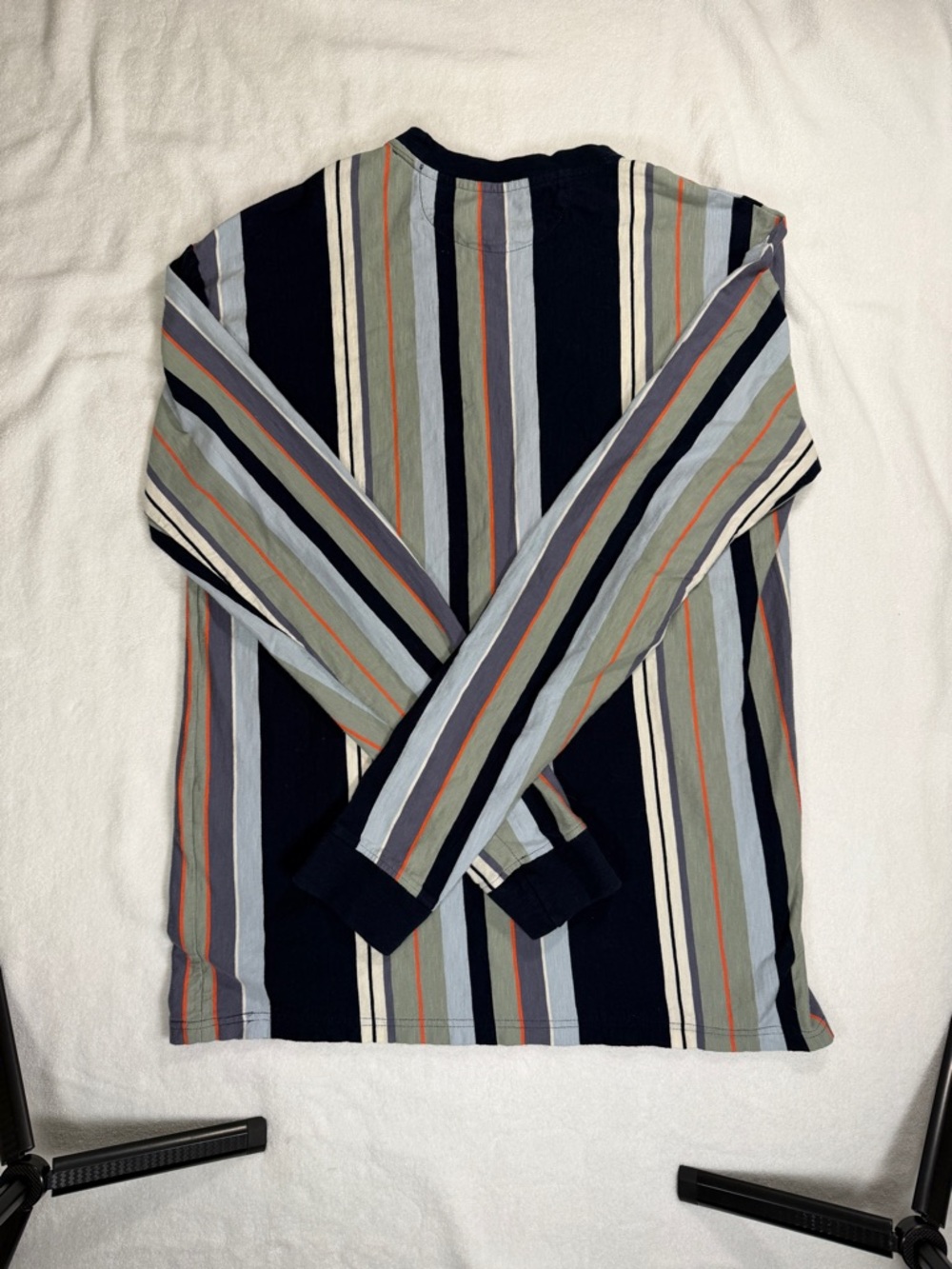 Le 31 Striped Long Sleeve Tee Forever Young Graphic Size L Casual Streetwear Y2K - Picture 2 of 5